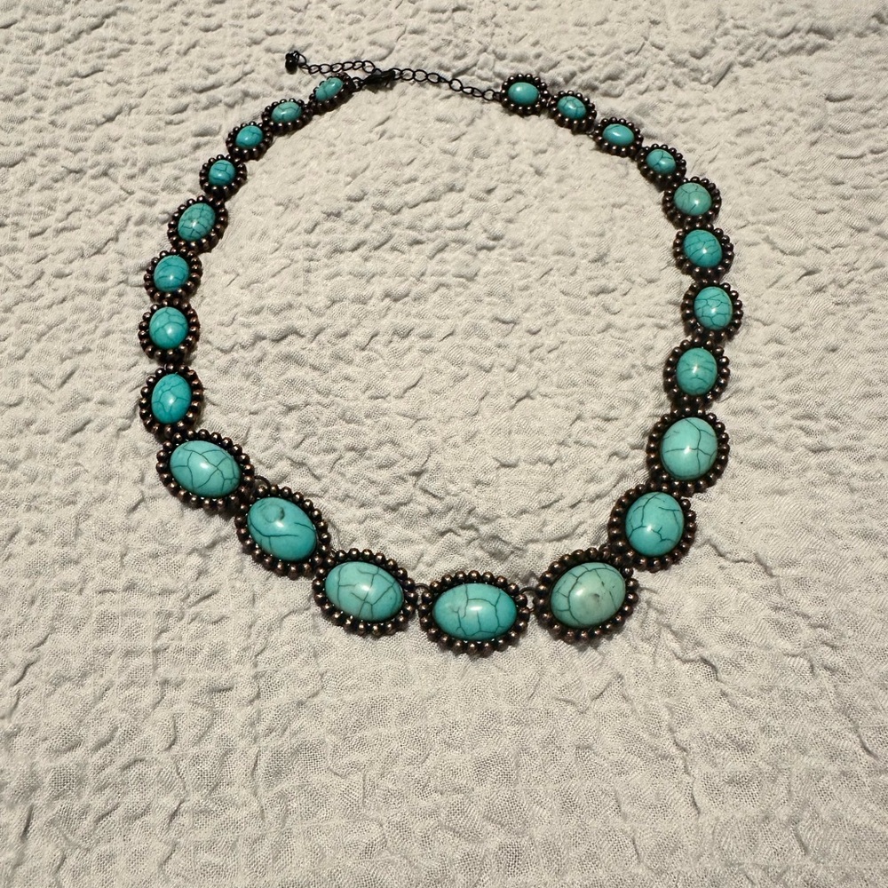 Faux turquoise necklace